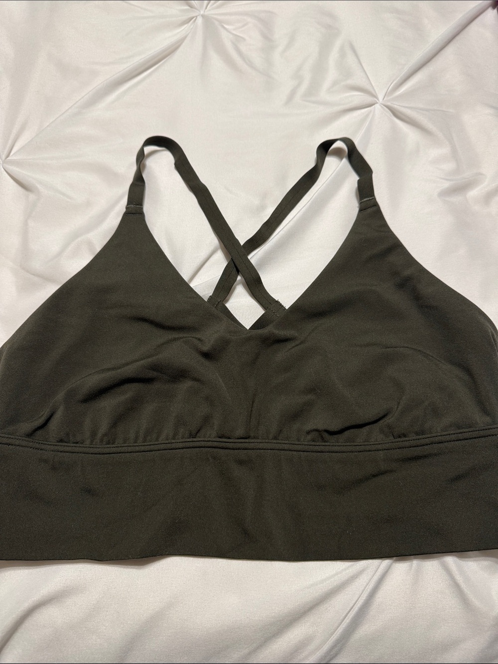 Aerie Offline Green Crisscross Sports Bralette